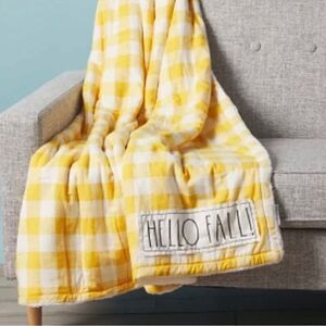 RAE DUNN ‘HELLO FALL’ Sherpa Throw Blanket.